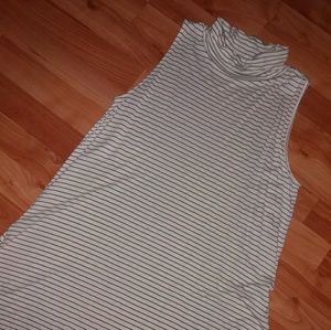 Cream colored thin striped dress